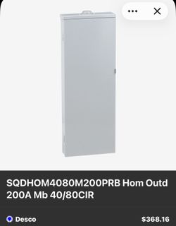 200A Square D Homeline Outdoor Electrical Panel 40/80