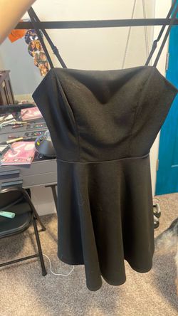 Black Strapless Skater Mini Dress, Size 0