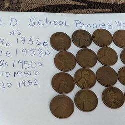 Old Pennies Dates Though 1944,1956,1955,1942,1941