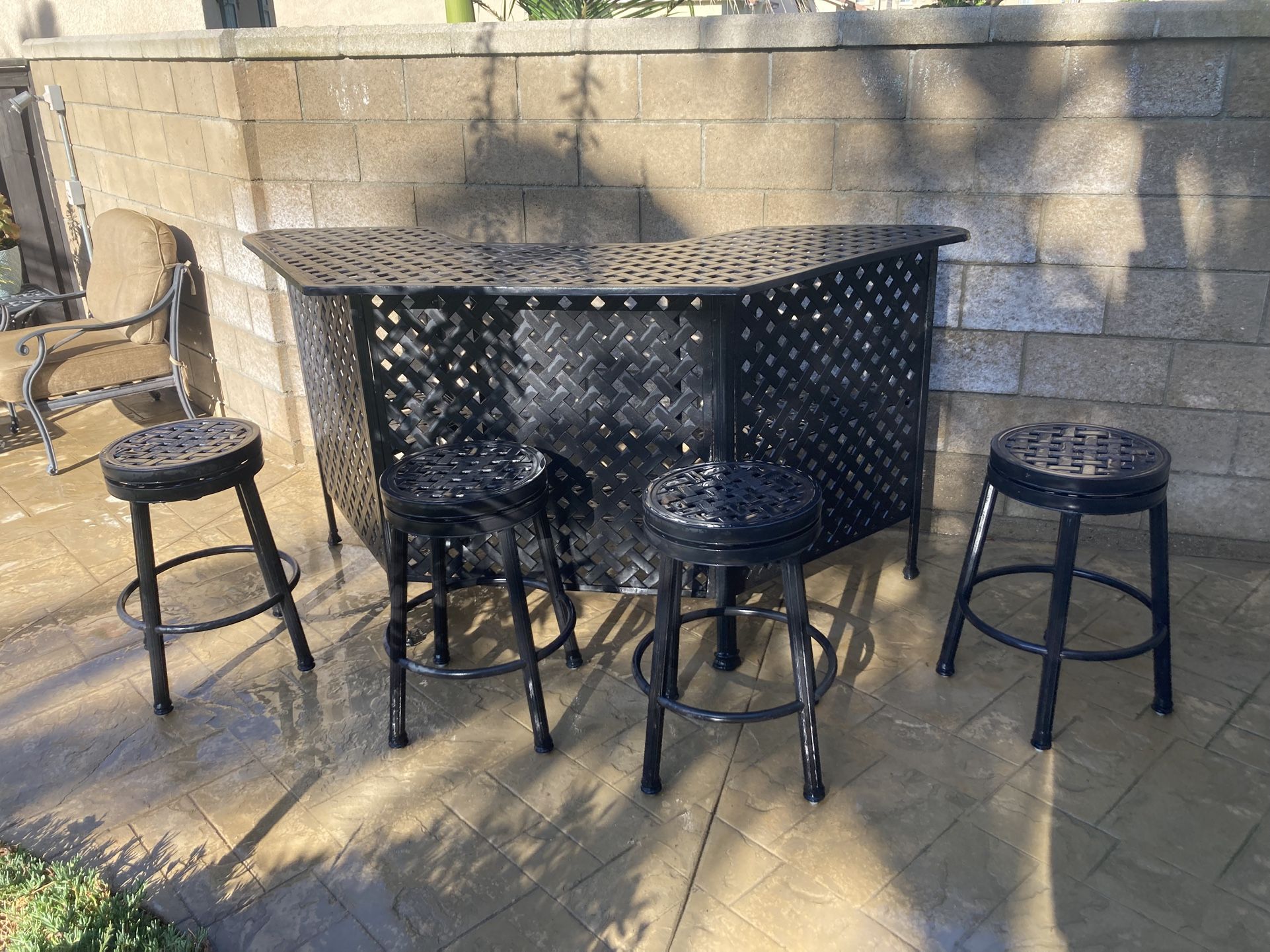 Backyard Bar- Metal With Chairs