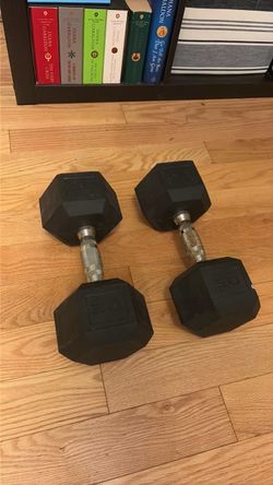 2 x 30lbs rubber dumbells