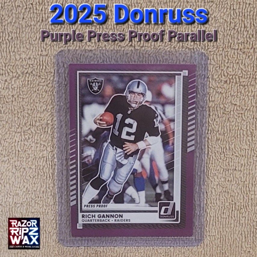 RICH GANNON 2025 DONRUSS #201 PURPLE PRESS PROOF PARALLEL NFL FOOTBALL CARD RAIDERS FREE SHIPPING