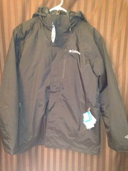 Black, Men's Columbia 3 in 1 waterproof jacket and puffy