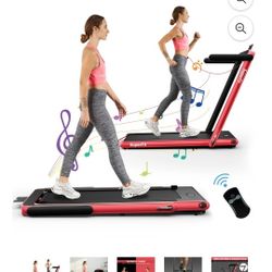 SuperFit Up To 7.5MPH 2.25HP 2 in 1 Single Display Screen Folding Treadmill Remote Control W/ APP Control Speaker