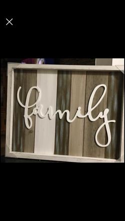 Wood Wall Art “Family” Sign 20” Width X 16” Tall 