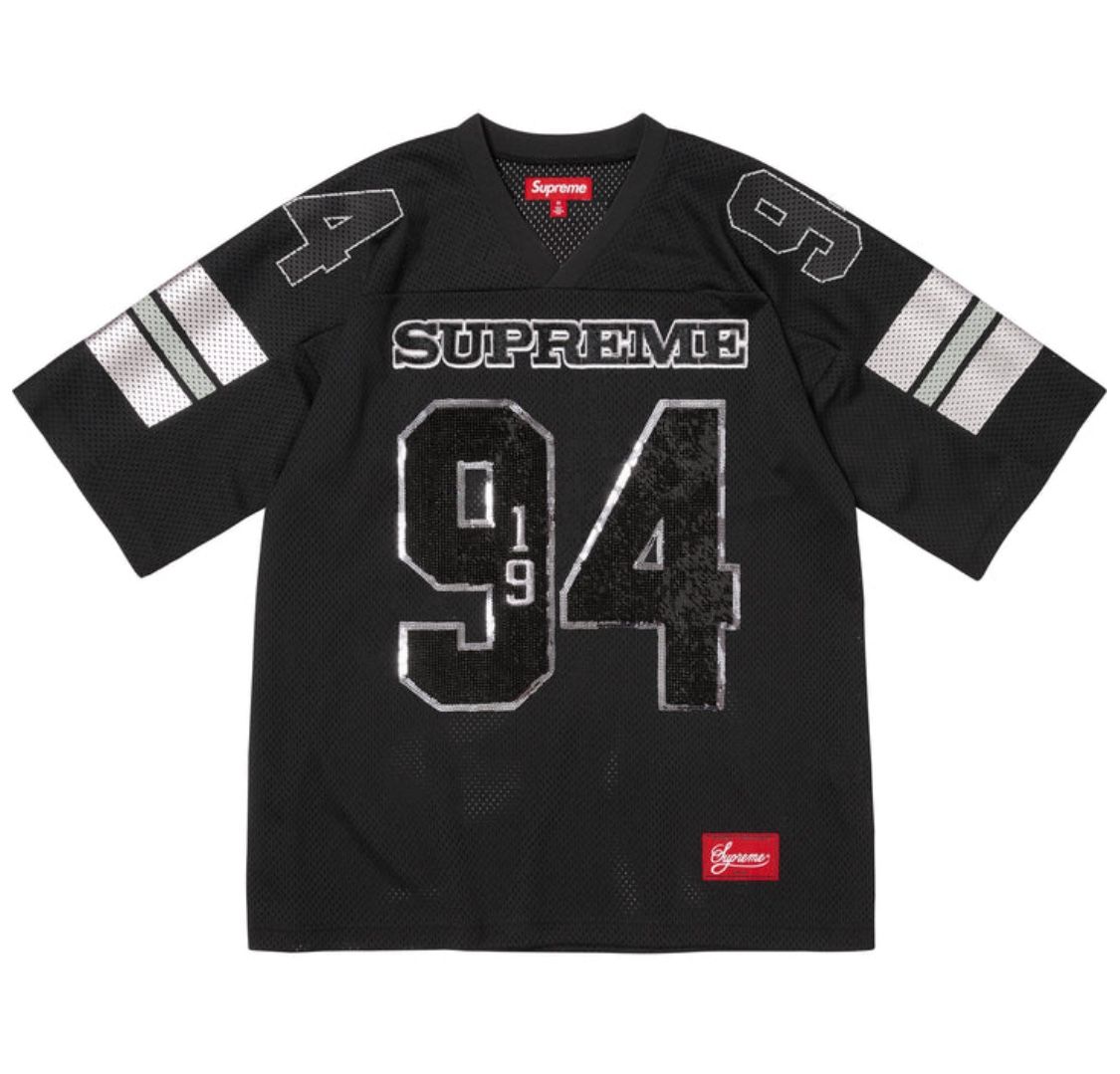 Supreme Sequin Football Jersey Black