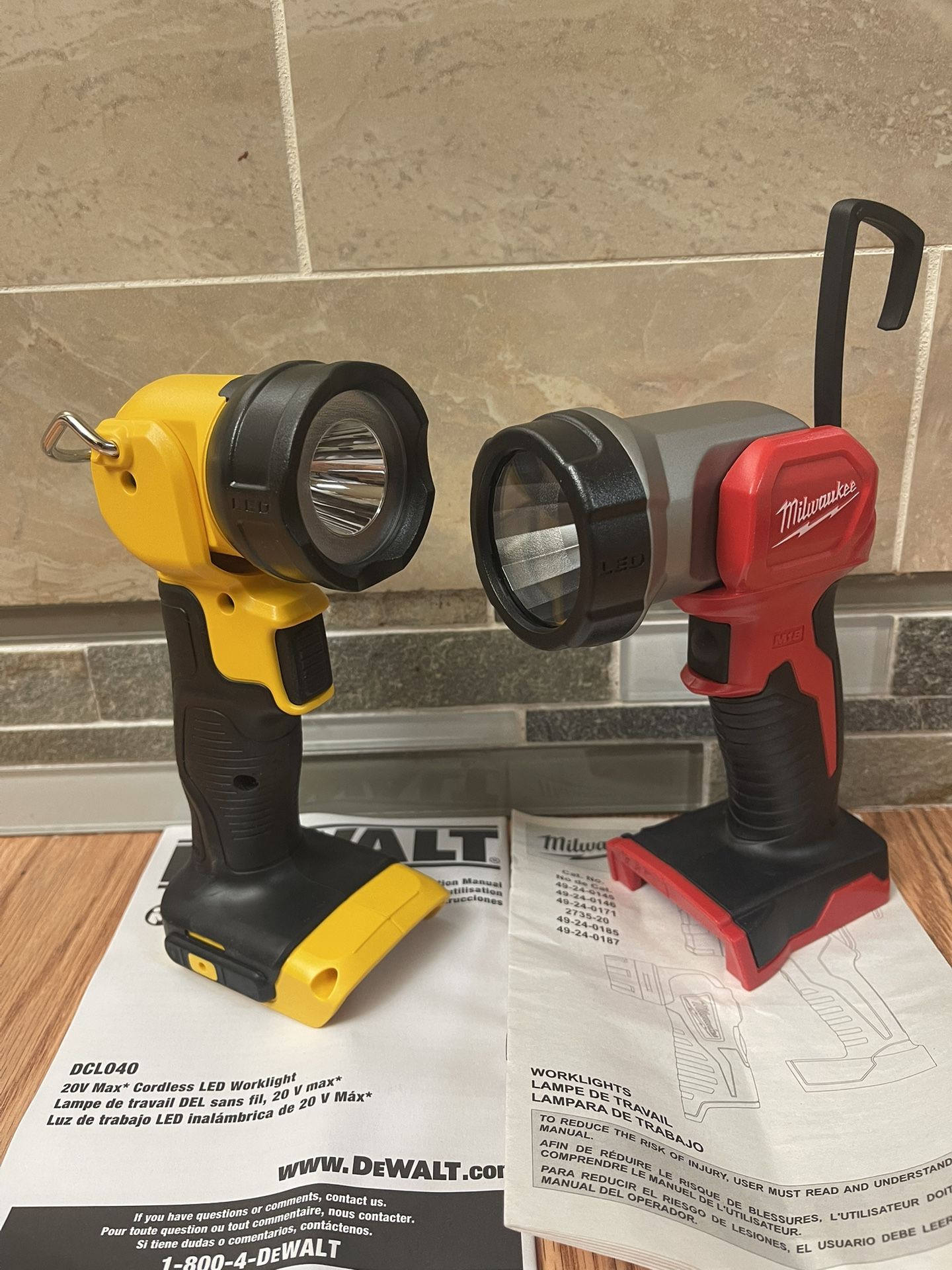 DeWalt 20V - Milwaukee M18 LED Work Light. Brand New Never Been Used. $25 Each