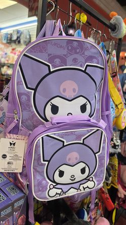 Kuromi backpack with lunchbox