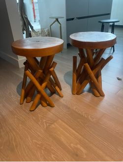 (2) Wood Stools 