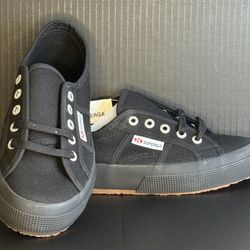 Superga Shoes Classic Full Black in size Woman 6 1/2 