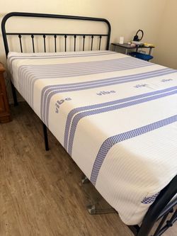 Vibe Queen Mattress and Black Metal Bed Frame