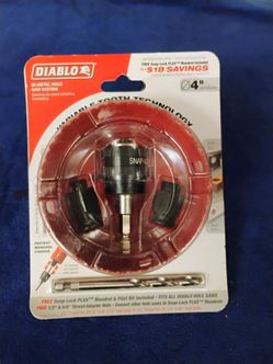 Diablo 4" inch Hole Saw Kit With Attachments