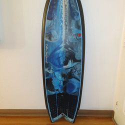 5'6" Fish-Simmons Outline Zero Surfboards RIB BONE High Performance Twin Fin Surfboard