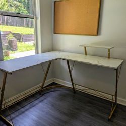Beautiful White And Gold Desk 