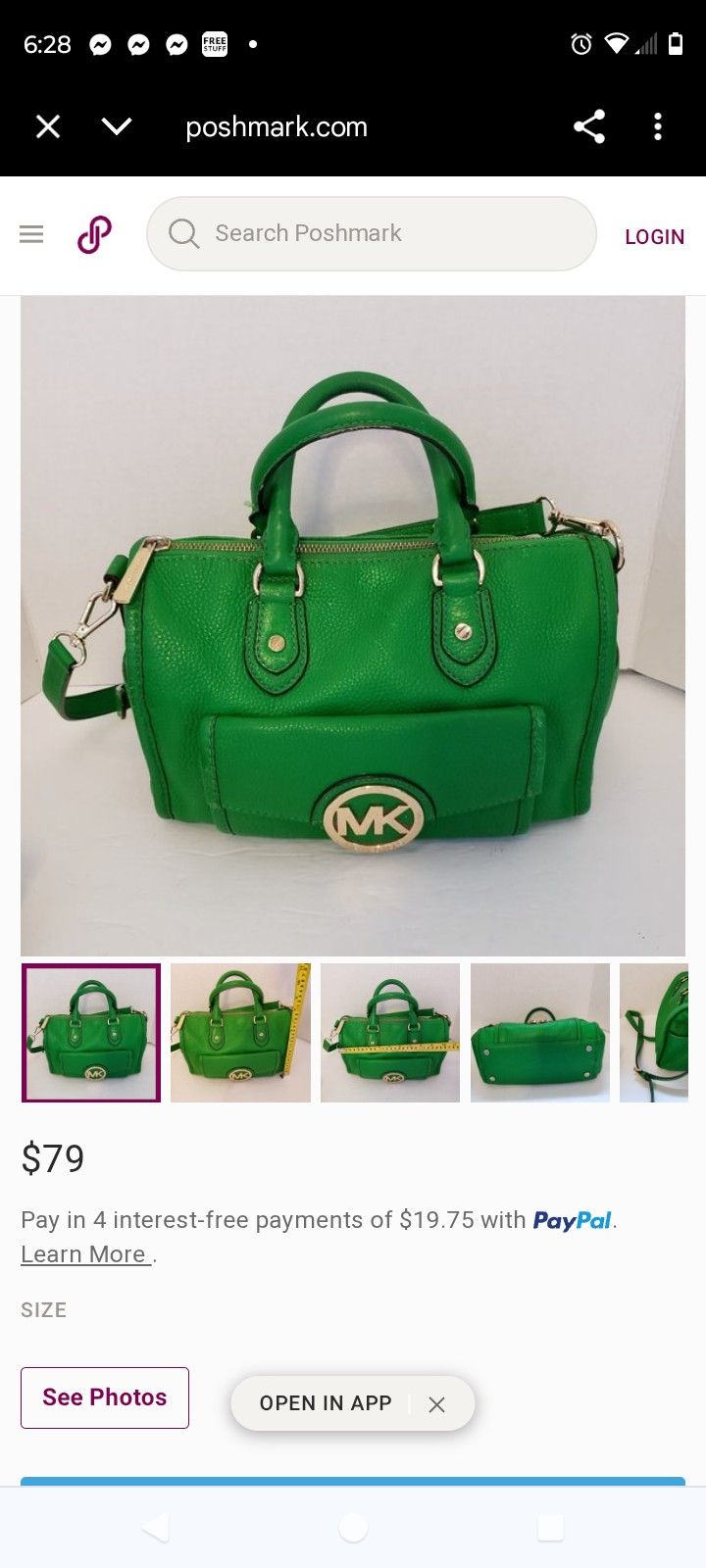 Michael Kors Green Shoulder Bag Or Handbag