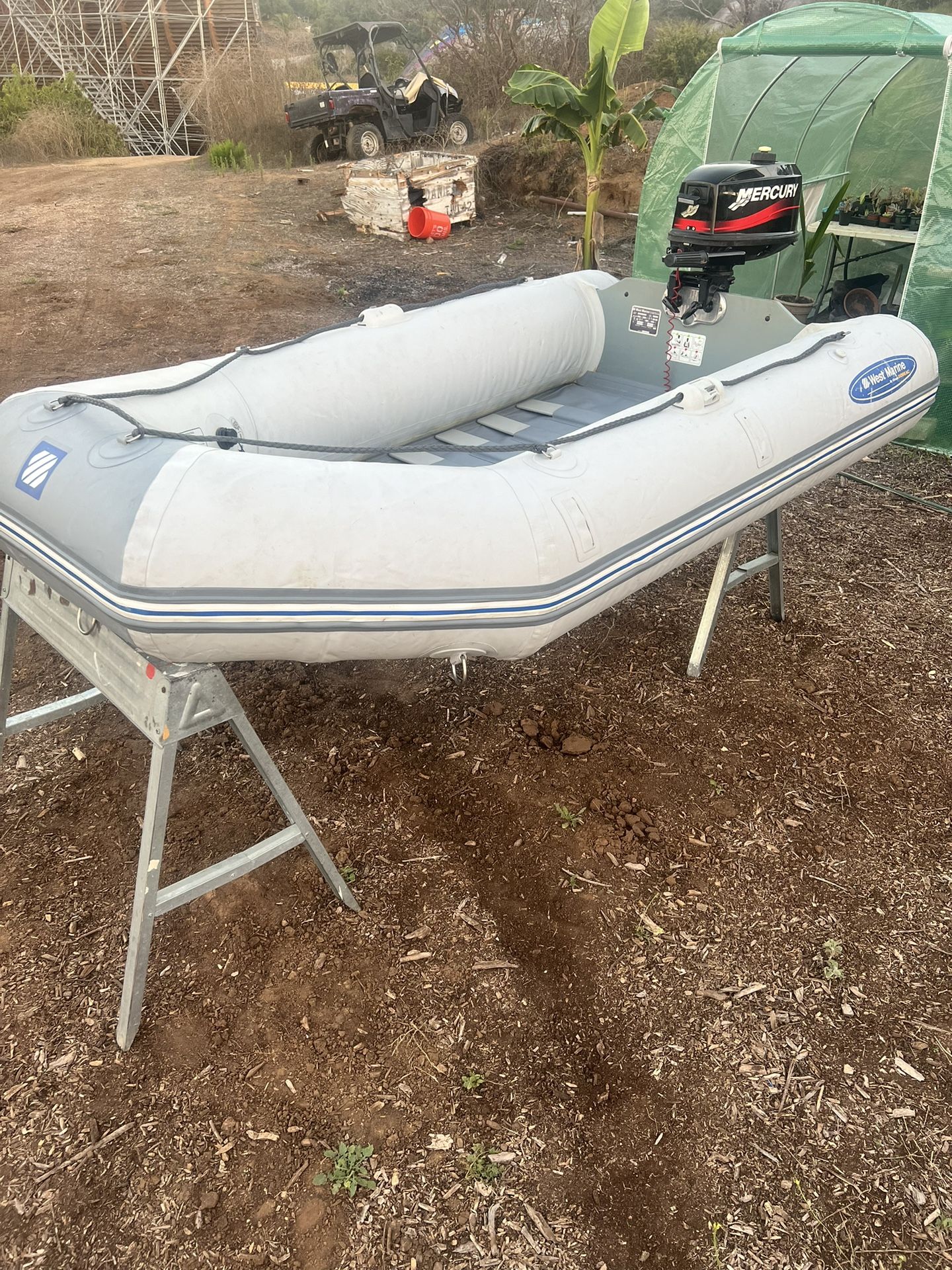 8ft Inflatable Boat W/ Motor 
