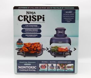 Ninja CRISPi Portable Glass Cooking System Air Fryer FN101GY 4-in-1 NEW Sealed