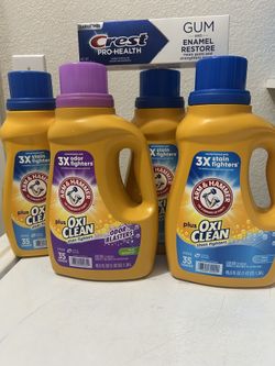4 Detergent Arm And Hammer And 1 Toothpaste (combo $22)