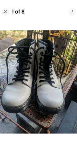 Doc Martens white combat boots 2 youth