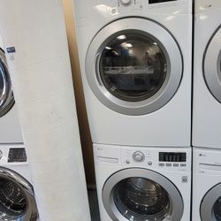 LG Front Loading Washer And Stackable Gas Dryer Set 