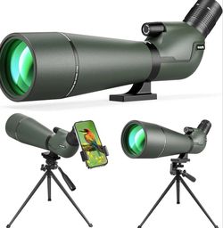25-75x85 Spotting Scope with ED Glass, Phone Adapter, Tripod & Carrying Bag - Fully Multi-Coated BAK4 Waterproof Zoom Spotter Scope for Bird Watching,