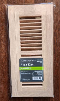 Hampton Bay 4" x 12" wood flush mount grille in unfinished oak