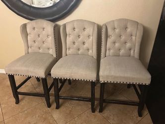 Linen counter height bar stools