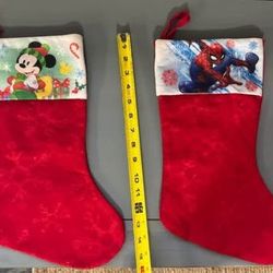 Disney Spiderman Mickey Mouse Christmas Stocking $3 each or $5 for Both 