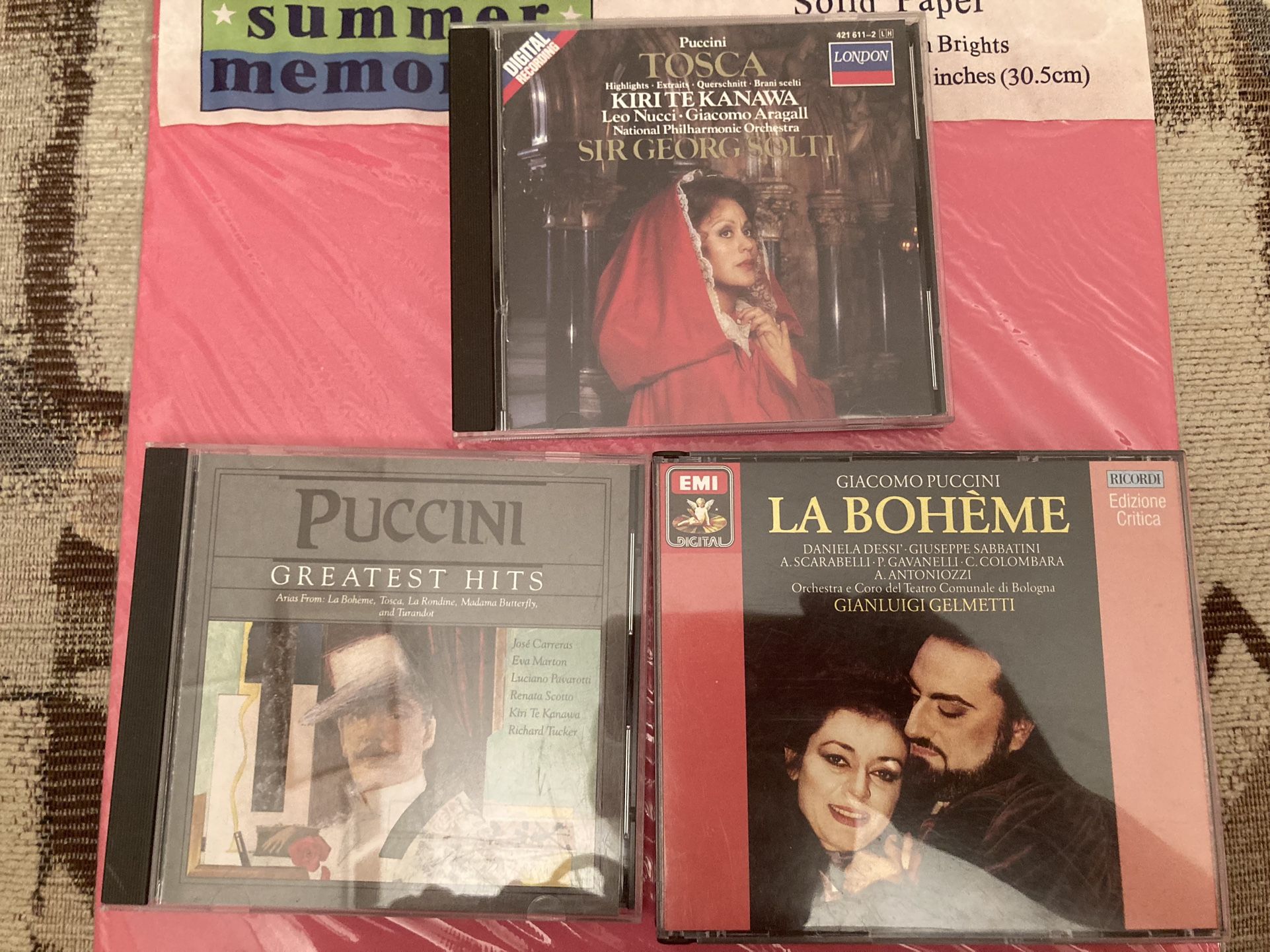 Puccini: Opera CDs (Kiri Te Kanawa, Pavarotti, etc), Like New