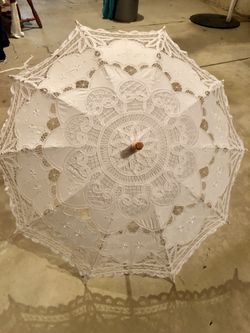 White lace umbrella new