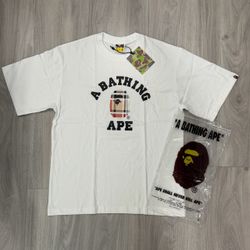 White “Small Burb Logo" Ape T-Shirt