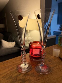 Millennium Cristal d'Arques France Champagne Flute 6 1/4 oz Glasses Crystal Set