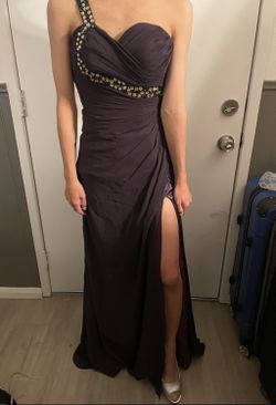 Plum One-Shoulder Prom Dress Size 0