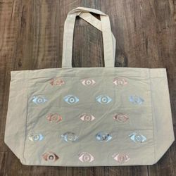 KENZO Metallic Canvas Tote Bag