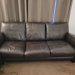 Macys Leather Sofa And Loveseat And XXL Custom Ottoman 