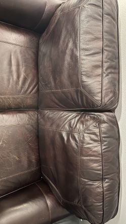 Brown Leather Love Seat