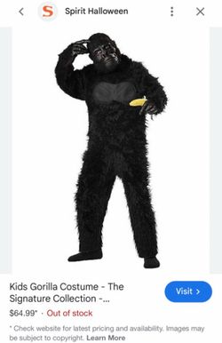 Used - Adult One Size Gorilla Costume- The Signature Collection