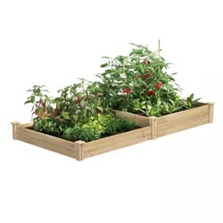 Greenes Fence Original Natural Wood Cedar Rectangle Raised Garden Bed (96 in. L x 48 in. W x 10.5 in. H)