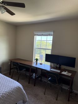 Two Person Wood Writing Desk
