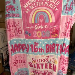 Sweet 16 Girls Blanket Throw 