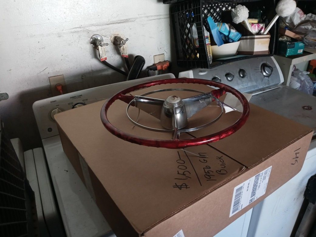 1956 GM Buick Steering Wheel Pearl Red Swirls Custom Painted