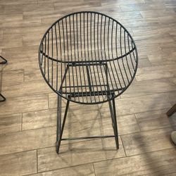 4 Black Metal Bucket Seat Stools 