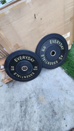 BalanceFrom Olympic Bumper Plate Weight Plate, 10 lbs Pair Black
