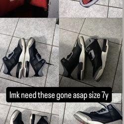 Jordan 3 "Black Cement" size 7y used