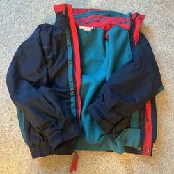 Men's Vintage 90's Columbia Bugaboo Navy Turquoise Red Interchange Jacket sz medium Unisex