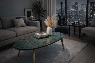 Mid Century Modern  Green Marble Coffee Table – One of a Kind