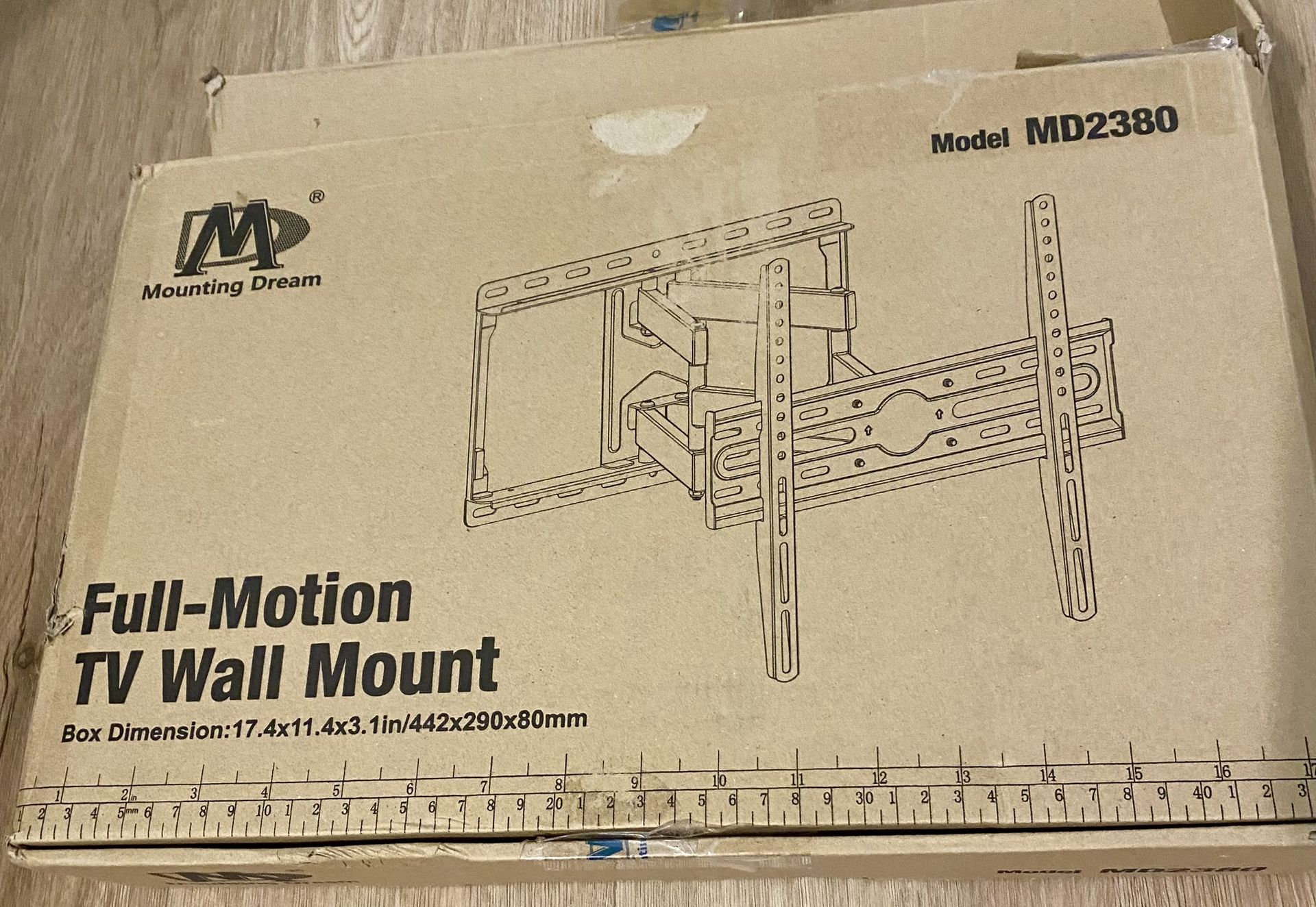 Mounting Dream TV Wall Mount for 32-65 Inch Television,Mount with Swivel and Tilt, Full Motion Bracket with Articulating Dual Arms, Fits 16inch Studs,