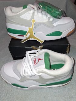 Nike Air Jordan 4 RM (GS) Size 6.5 Y White/Pine Geen-Neutral Grey FQ7938 103 New