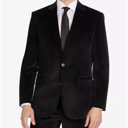 Tommy Hilfiger Velvet Stretch Sportcoat Blazer (Men). Size: 36S. Color: Black. Condition: New. Original Price at Macy’s: $350.