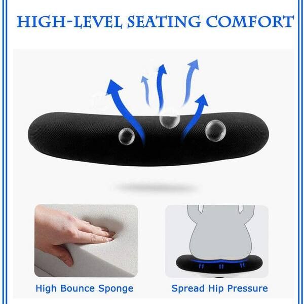 Breathable Mesh Back Black Office Chair with Extra Thickness Gas Lift Fast Up and Down